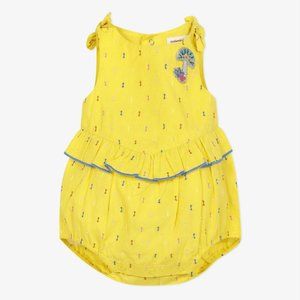 Catimini Yellow dotted swiss Romper